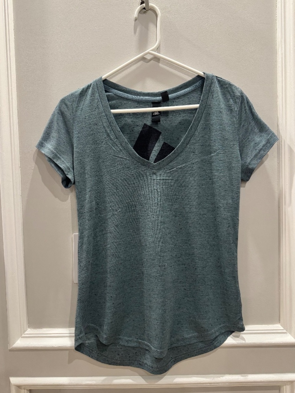 Adidas Teal V-Neck Graphic Tee Size S